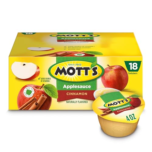 Mott’s Cinnamon Applesauce, 18 Cups, No Artificial Flavors
