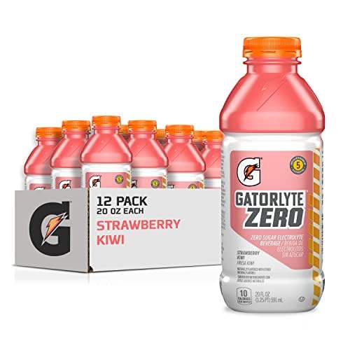 Gatorlyte Zero Electrolyte Drink, Strawberry Kiwi, 20 Oz, Pack of 12