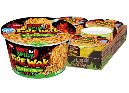 Nissin Hot & Spicy Pork Wok, 4.37oz (6 Pack)