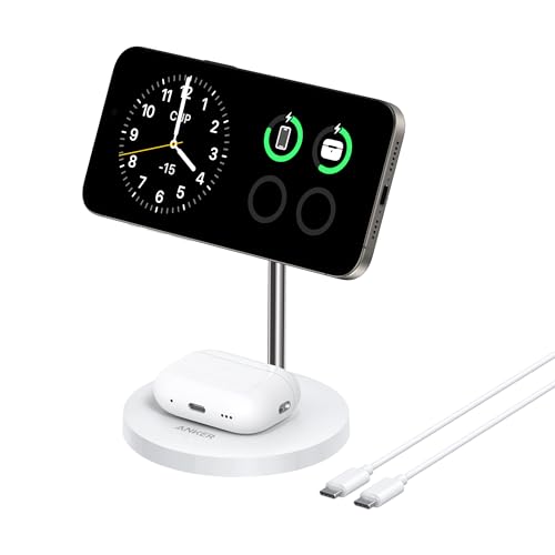 Anker MagGo 2-in-1 MagSafe Charger Stand, 15W Fast Wireless Charging
