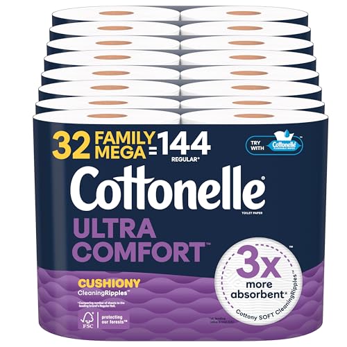 Cottonelle Ultra Comfort Toilet Paper, 32 Mega Rolls
