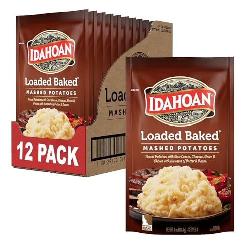 Idahoan Loaded Baked Mashed Potatoes, Gluten-Free, 4oz, Pack of 12
