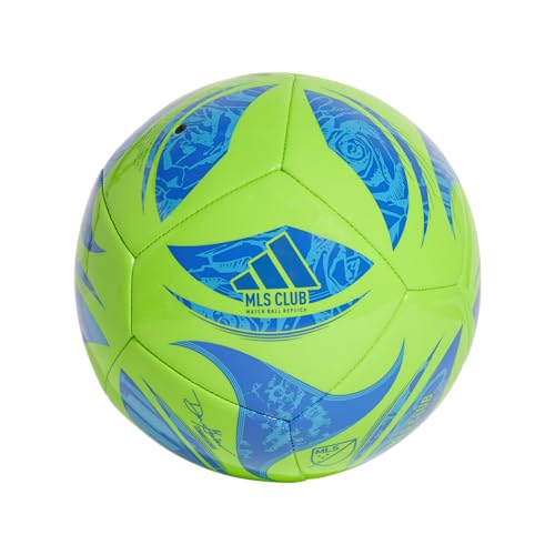 adidas MLS Soccer Ball, Green/Blue, Size 5