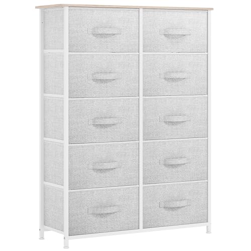 YITAHOME 10-Drawer Fabric Dresser, Tall Chest Organizer
