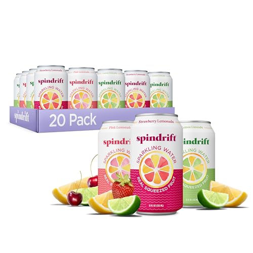 Spindrift Lemonade Variety Pack, 3 Flavors, 20 Cans