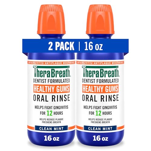 TheraBreath Clean Mint Antigingivitis Mouthwash, 16oz (2-Pack)