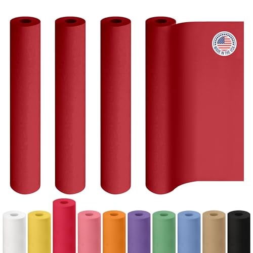Red Kraft Paper Rolls 36″ x 2160″, 4-Pack – 50lb Thickness, USA-Made