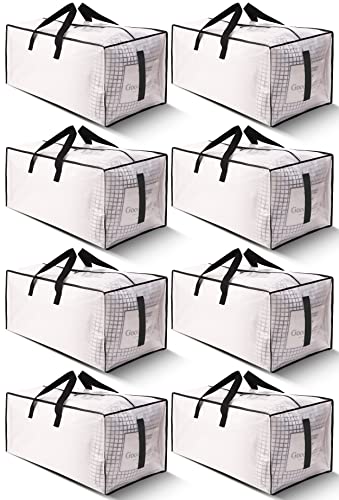 HOMESURE 8 Pack Large Water-Resistant Moving Bags with Zippers