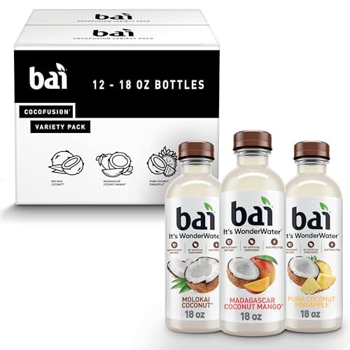 Bai Coconut Variety Pack, Antioxidant Water, 18 fl oz, 12 Pack
