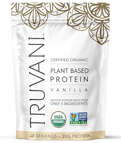 Truvani Vanilla Vegan Pea Protein Powder, 20g, Keto-Friendly