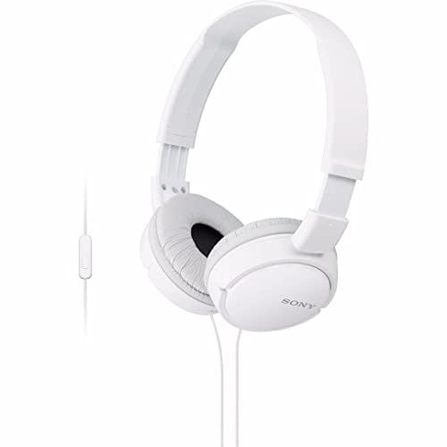 Sony ZX Wired On-Ear Headphones with Mic, White