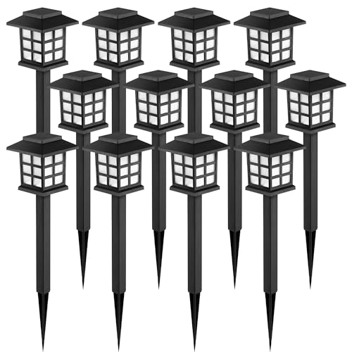 GIGALUMI 12-Pack Waterproof Solar LED Outdoor Lights