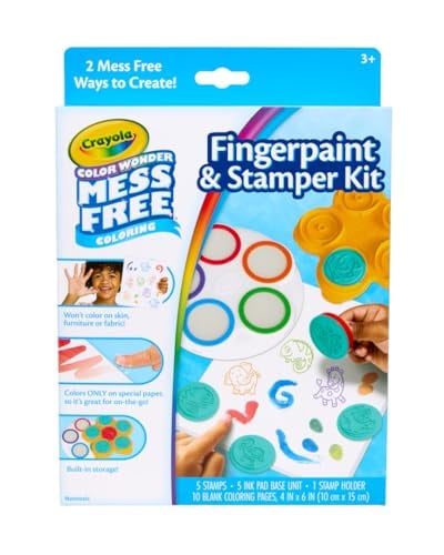 Crayola Mess Free Fingerpaint & Safari Stamper Kit, Ages 3+