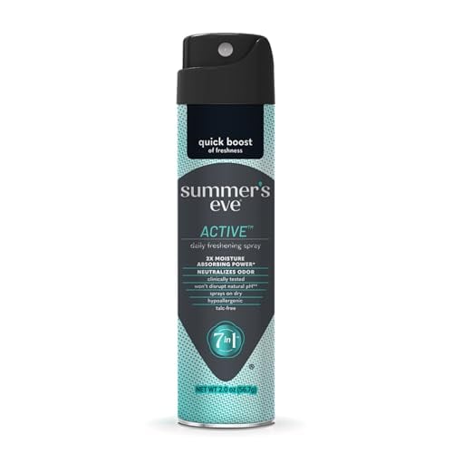 Summer’s Eve Active Feminine Spray, Talc-Free, 2 Oz