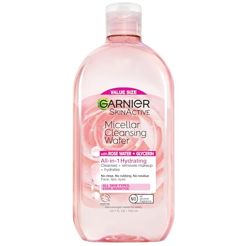 Garnier Rose Micellar Water, Hydrating Cleanser & Makeup Remover, 23.7 Fl Oz