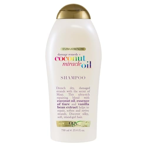 OGX Coconut Miracle Oil Shampoo for Dry, Frizzy Hair, 25.4 Oz