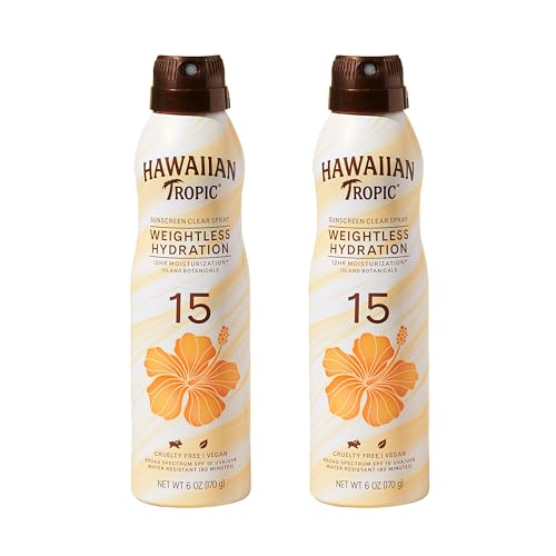 Hawaiian Tropic SPF 15 Spray Sunscreen Twin Pack, 6oz