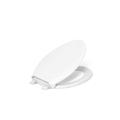 KOHLER Elongated Slow-Close Toilet Seat with Quiet Lid, White