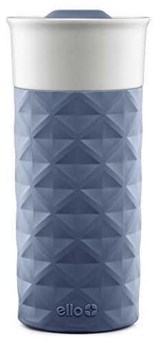 Ello Ogden BPA-Free Ceramic Travel Mug, 16 oz, Blue