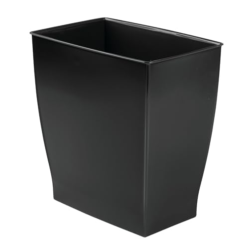 iDesign Black Bathroom Trash Can, Made in USA