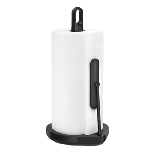 simplehuman Black Stainless Steel Paper Towel Holder, One-Handed Tear
