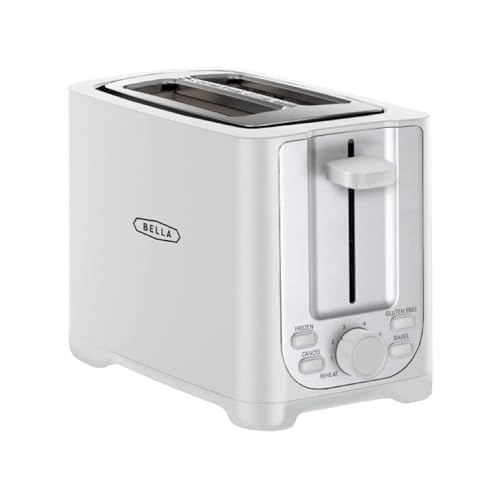 BELLA 2 Slice Toaster, Wide Slots, White