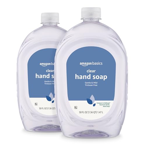 Amazon Basics Mild Liquid Hand Soap Refill, 50 Fl Oz, 2-Pack