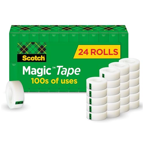 Scotch Magic Invisible Tape, 24 Rolls for Office & School