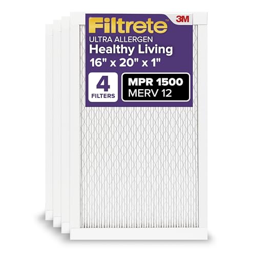 Filtrete 16x20x1 AC Air Filter, MERV 12, 4-Pack