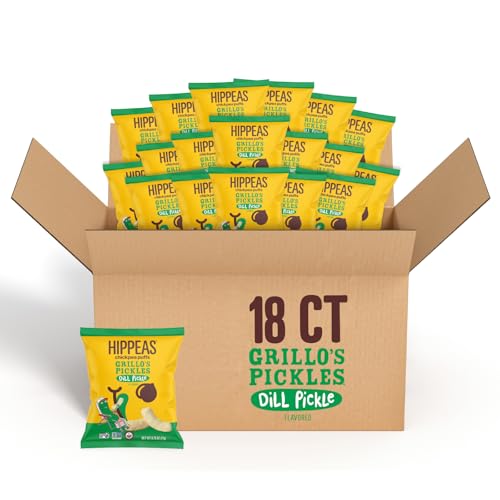 Hippeas Grillo’s Dill Pickle Snacks, Vegan, Gluten-Free, High Protein