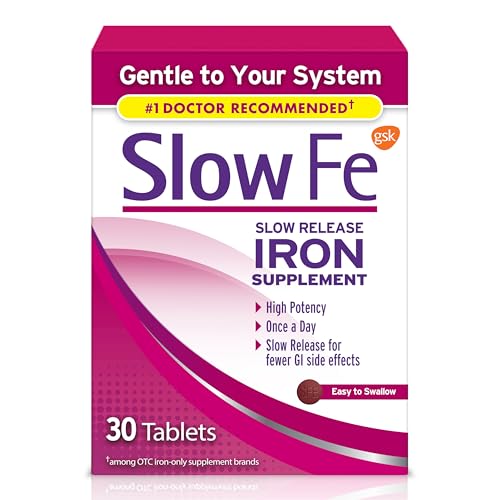 Slow Fe 45mg Iron Supplement, Slow Release Tablets – 30 Ct