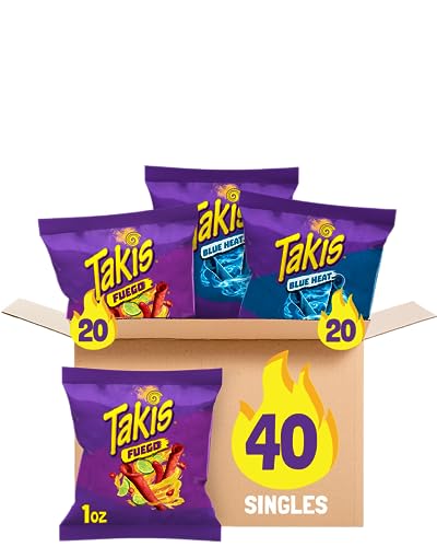 Takis Variety Pack: Fuego & Blue Heat Chips (40 Count)