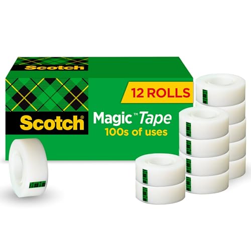 Scotch Magic Invisible Tape, 12 Rolls for Home, Office, School