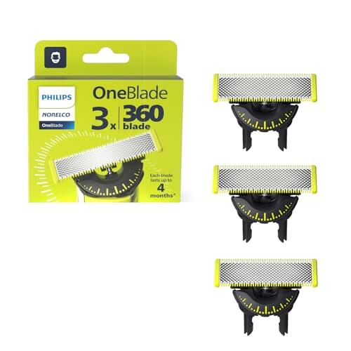 Philips OneBlade 360 Replacement Blades, Stainless Steel, 3 Pack
