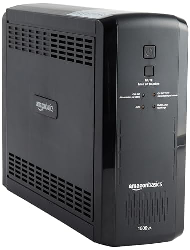 Amazon Basics 1500VA UPS Battery Backup & Surge Protector, Black