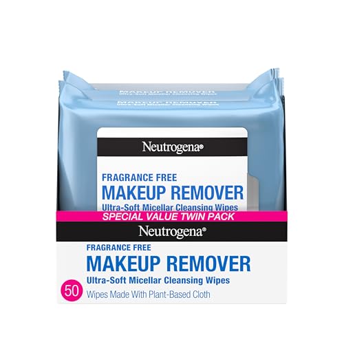 Neutrogena Fragrance-Free Makeup Remover Wipes, Twin Pack, 50 ct