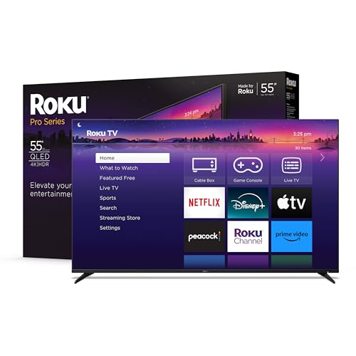 55″ Roku 4K QLED TV with Voice Remote, Dolby Vision, 120Hz
