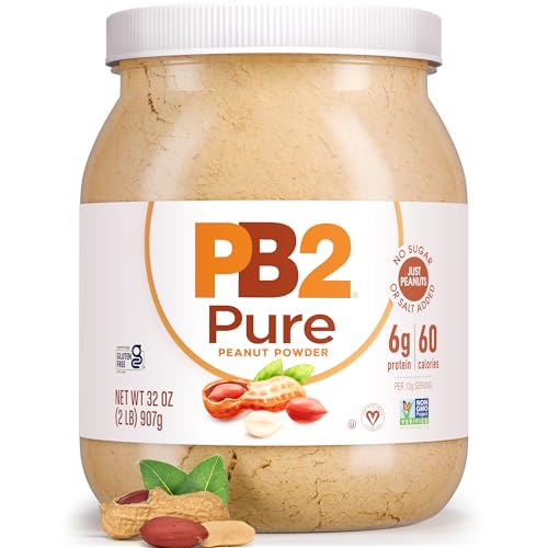 PB2 Pure Peanut Butter Powder – 2lb Jar, 100% Natural, 6g Protein