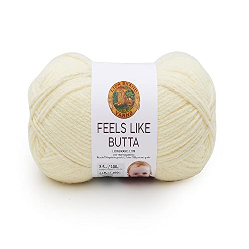 Lion Brand Feels Like Butta Yarn, Velvety Soft, Lemon
