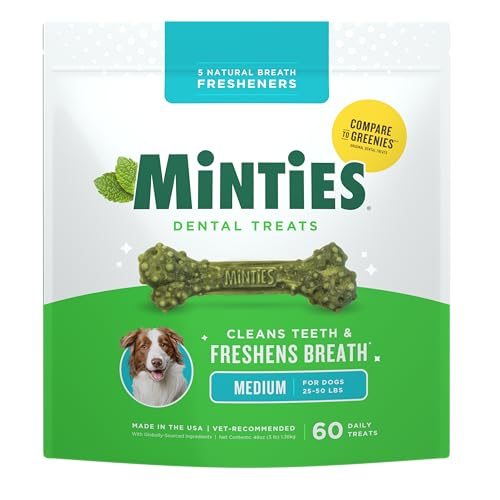 Minties Dental Chews for Medium Dogs, 60 Count
