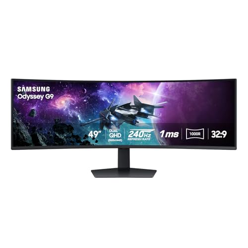 SAMSUNG 49″ Odyssey G9 Curved Gaming Monitor, 240Hz, HDR 1000