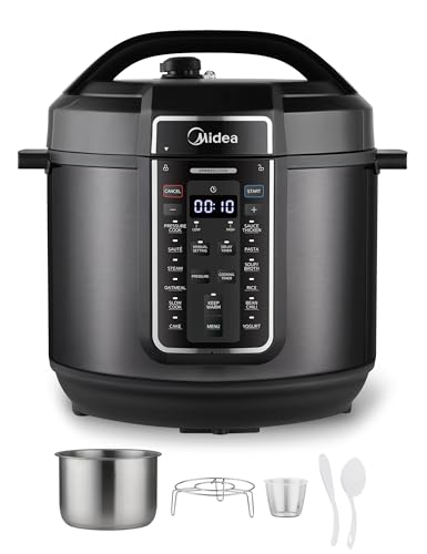 Midea 8-Quart 12-in-1 Electric Pressure Cooker, Stainless Steel