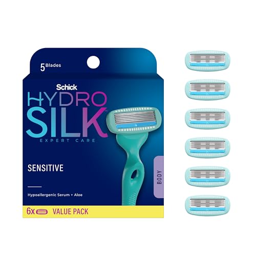 Schick Hydro Silk Sensitive Razor Refills, 6 Pack