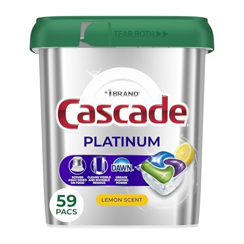 Cascade Platinum Lemon Dishwasher Pods, 59 Count