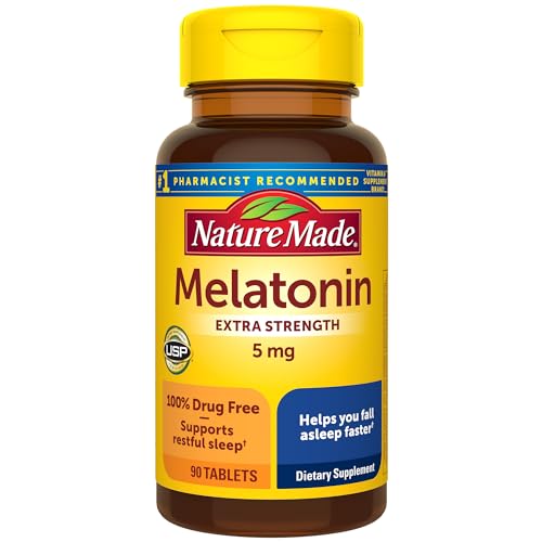 Nature Made 5mg Melatonin Extra Strength Sleep Aid, 90 Tablets