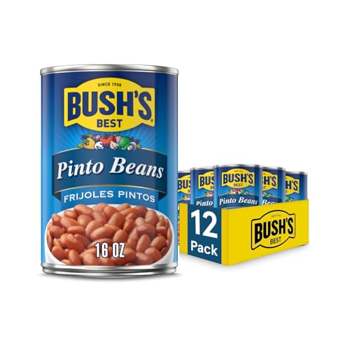 BUSH’S BEST 16 oz Canned Pinto Beans, Gluten-Free, Pack of 12
