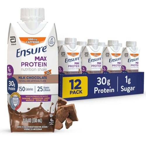 Ensure Max Protein Shake, Milk Chocolate, 30g Protein, 11oz, 12 Pack