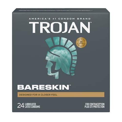 Trojan Bareskin Thin Lubricated Condoms, 24-Pack