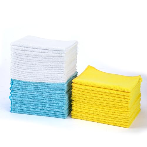 Amazon Basics Microfiber Cleaning Cloths, 48-Pack, 16″ x 12″