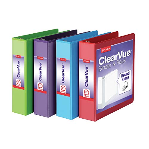 Cardinal 2″ 3-Ring Binders, Holds 475 Sheets, 4 Pack